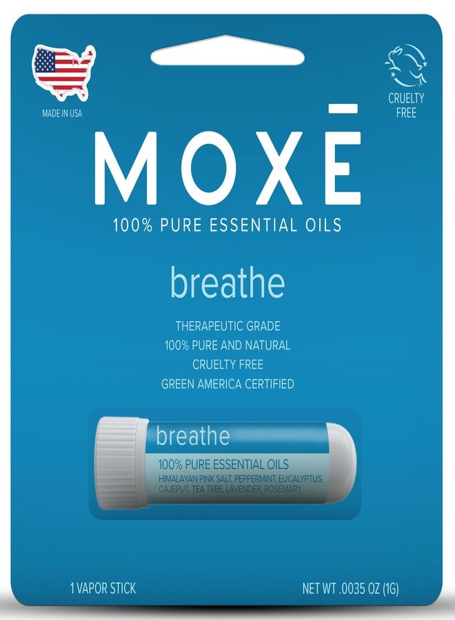 MOXE Breathe | Himalayan Salt Inhaler | Help Clear Congestion, Boost Focus and Improve Breathing | Natural Aromatherapy | Peppermint, Lavender and Tee Tree Essential Oil (1 Pack) - Image 1
